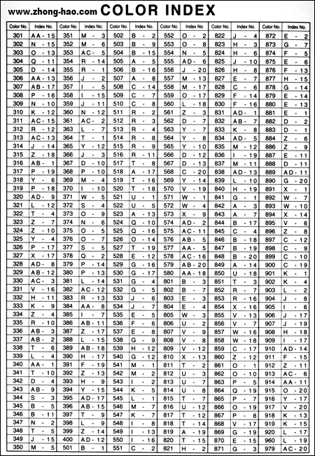 301--920YKK色号和色样位置表    *拍摄样,仅参考*  购买:479.70元/本(含税)